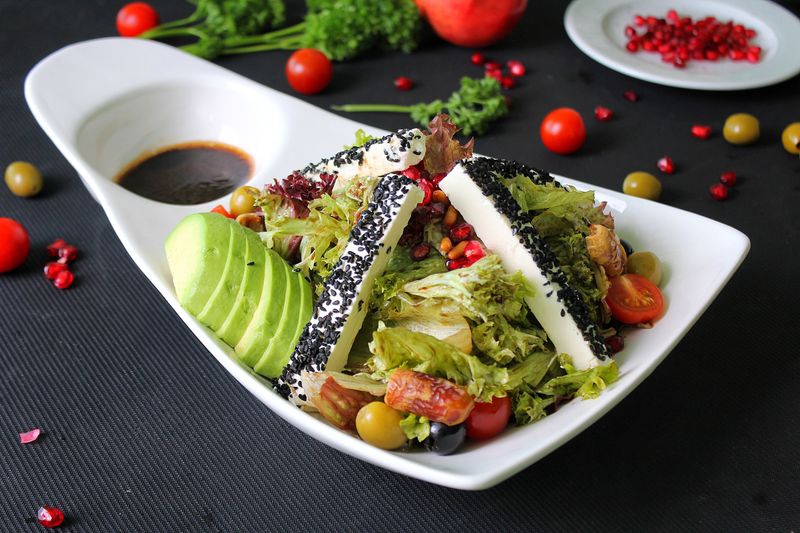 Greek Salad with feta and olives at Marcos restaurant