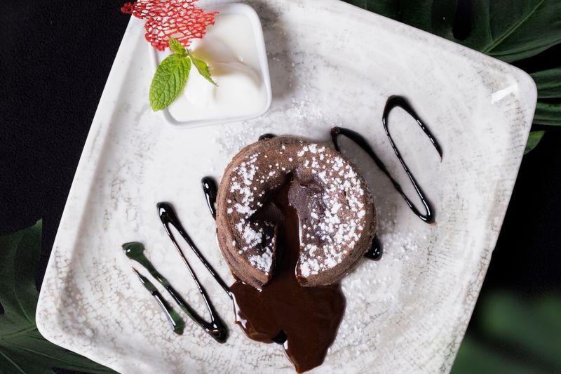Chocolate Lava Cake warm dessert at Marcos